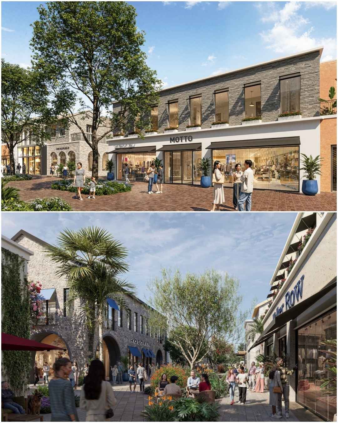 Rendering of Village Landing, the new mixed-use development planned by Related Ross in Wellington featuring retail, dining, green space and residential living.