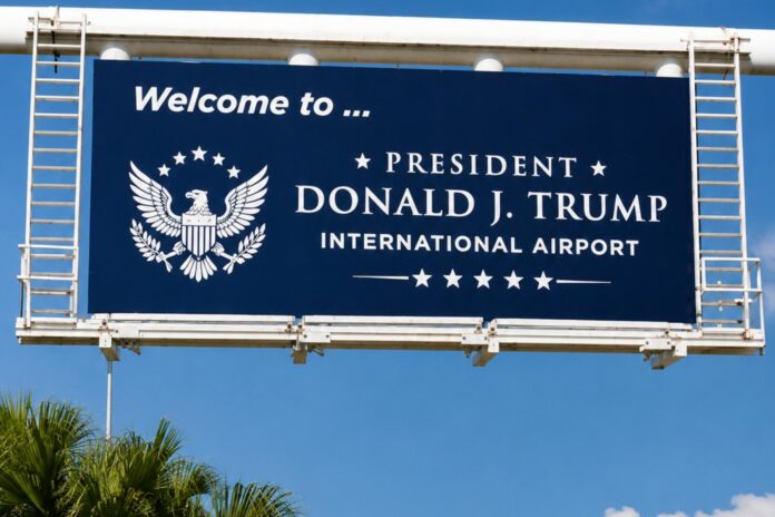 Palm Beach County Sheriff's Office deputies investigate a bomb threat near President Donald J. Trump International Airport after temporarily closing Interstate 95 exits.