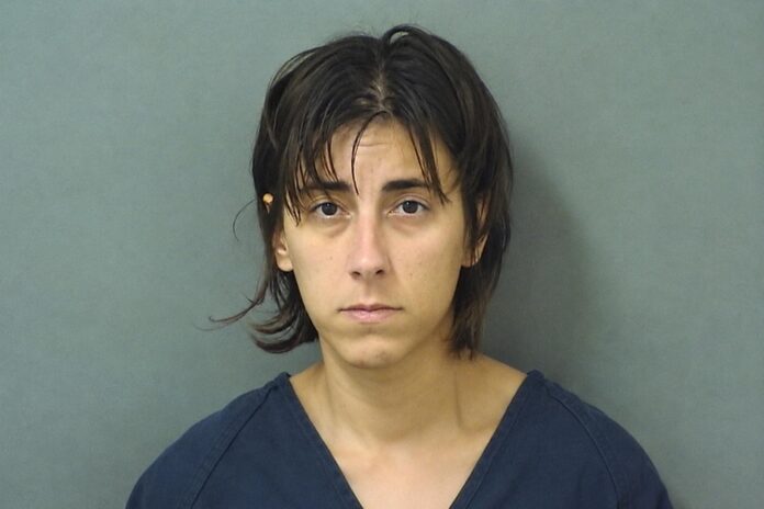 Mugshot of Alexa Rae Scharf, who was arrested following a police pursuit near Mar-a-Lago in Palm Beach.