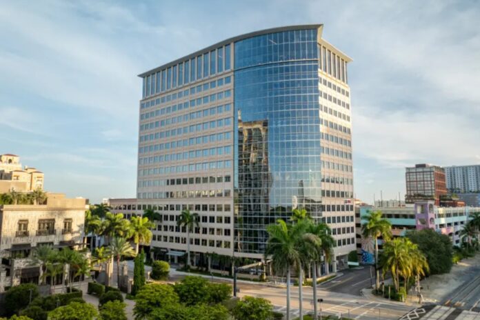 CityPlace Tower in downtown West Palm Beach, where Andreessen Horowitz will establish a regional headquarters for its American Dynamism fund.