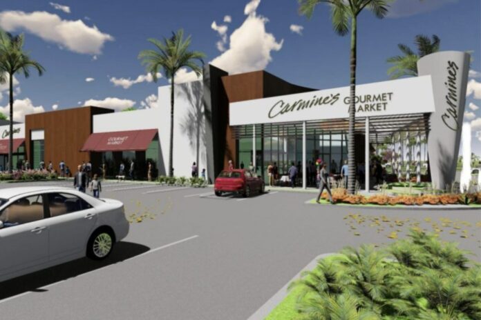 Carmine’s Gourmet Market and La Trattoria will anchor the new Glades Station development in Boca Raton.
