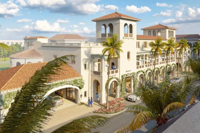 Architectural rendering of the planned redevelopment of the former Neiman Marcus building on Worth Avenue in Palm Beach.