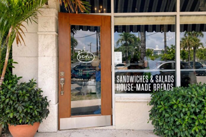 Entrance to Buccan Sandwich Shop in Palm Beach