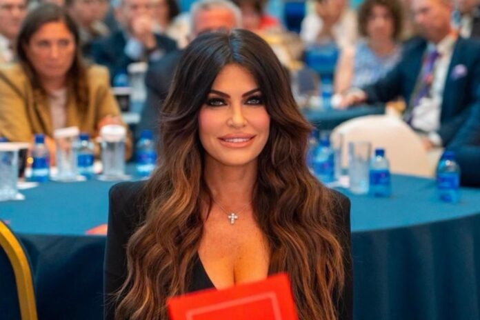 Kimberly Guilfoyle attending a business conference in Greece amid reports that the White House has asked her to resign as U.S. ambassador.